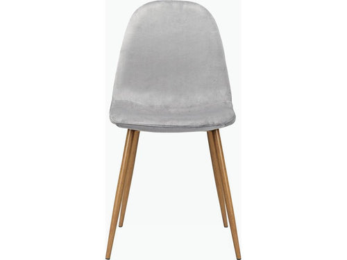 Bohometop - Set of 4 dining chairs in grey velvet with oak legs 05011BUVE
