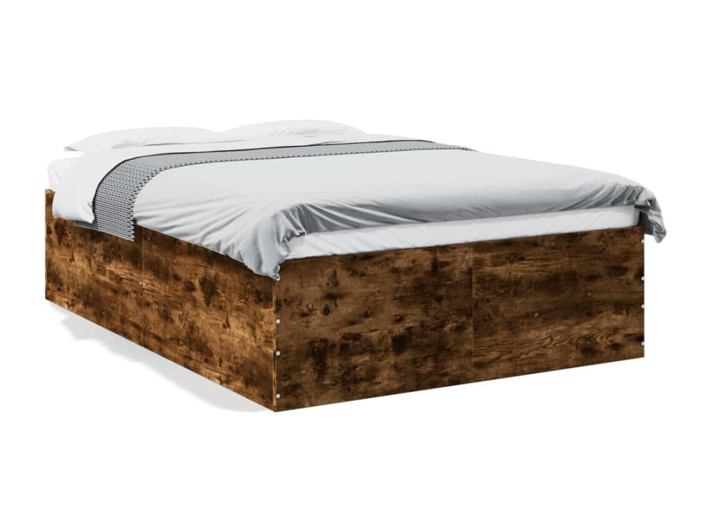 Smoked oak bed frame 120x200 cm engineered wood 56905KGJO