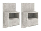 2-Piece Wall-Mounted Bedside Tables, Concrete Grey 72659FUVU
