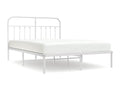Metal bed frame with white headboard 135x190 cm 73033TAHU
