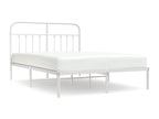 Metal bed frame with white headboard 135x190 cm 73033TAHU