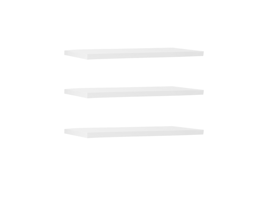 Set of 3 floating shelves in white fir wood, 140x3.2cm - Bohometop 65111BVIZ