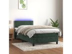 Bohometop bed base with LED mattress, dark green, 100x200 cm, 13111MMJG