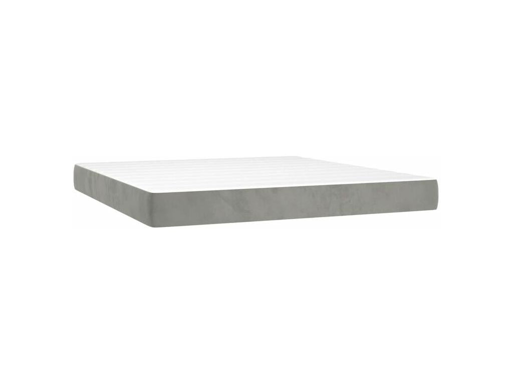 Homelumiere bed base and mattress, light grey, 180x200 cm, velvet