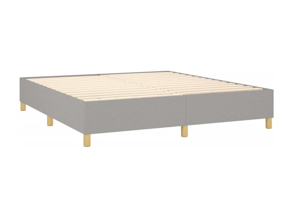 Upholstered bed base with mattress, light grey, 160x200cm, fabric, 92473BHVV