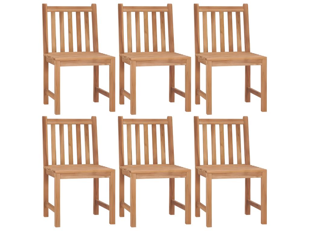 Set of 6 garden chairs with cushions, solid teak wood, 89672GOCW