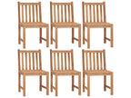 Set of 6 garden chairs with cushions, solid teak wood, 89672GOCW