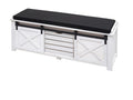 Bohometop-H53 Upholstered Bench with Storage Compartments, Metal and Solid Wood Finish, Bohometop Look, 43x102x33 cm, 61024AVCK