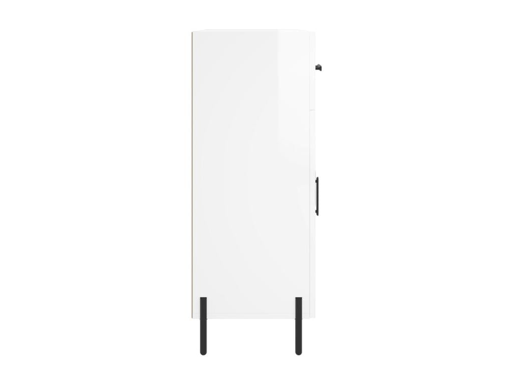 High-gloss white sideboard, 69.5x34x90 cm, engineered wood, 65772RISN