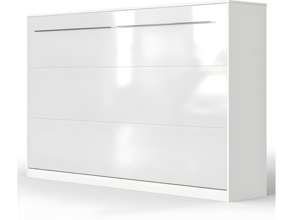 Bohometop Horizontal Wall Bed 120x200cm, White/Glossy White 68343BLBX