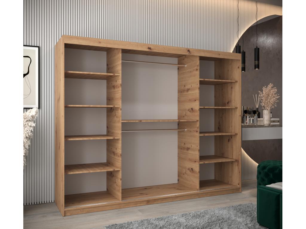 Bohometop 3 Sliding Door Wardrobe 200/250/62 3 Doors Bohometop/Black 80135LIPP