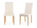 Homelumiere - Set of 2 cream PU dining chairs with pine legs