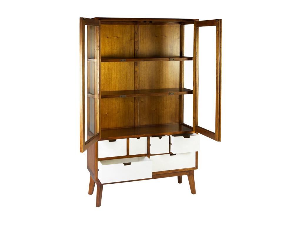 Bohometop 2-Door 6-Drawer Solid Wood Display Cabinet, 105cm, 53853HVLR