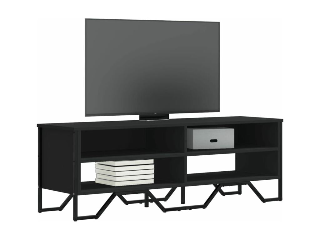 Black TV stand 122x34x41 cm engineered wood