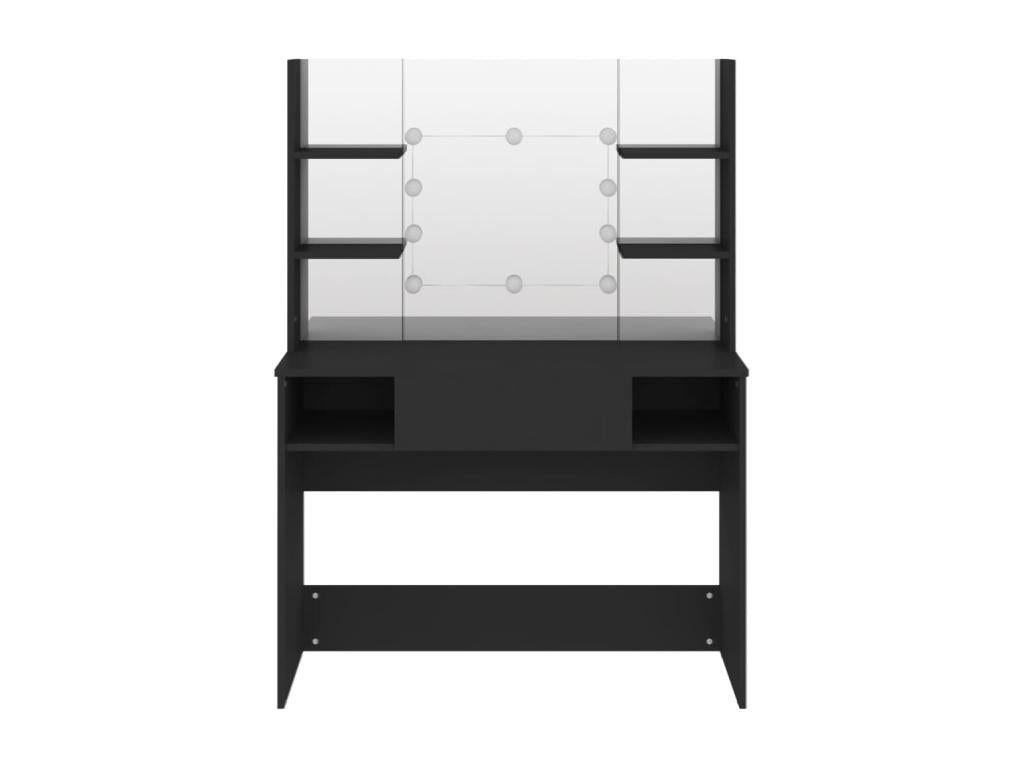 Makeup table with LED lighting 100x40x135 cm Bohometop Black 76752DIKM