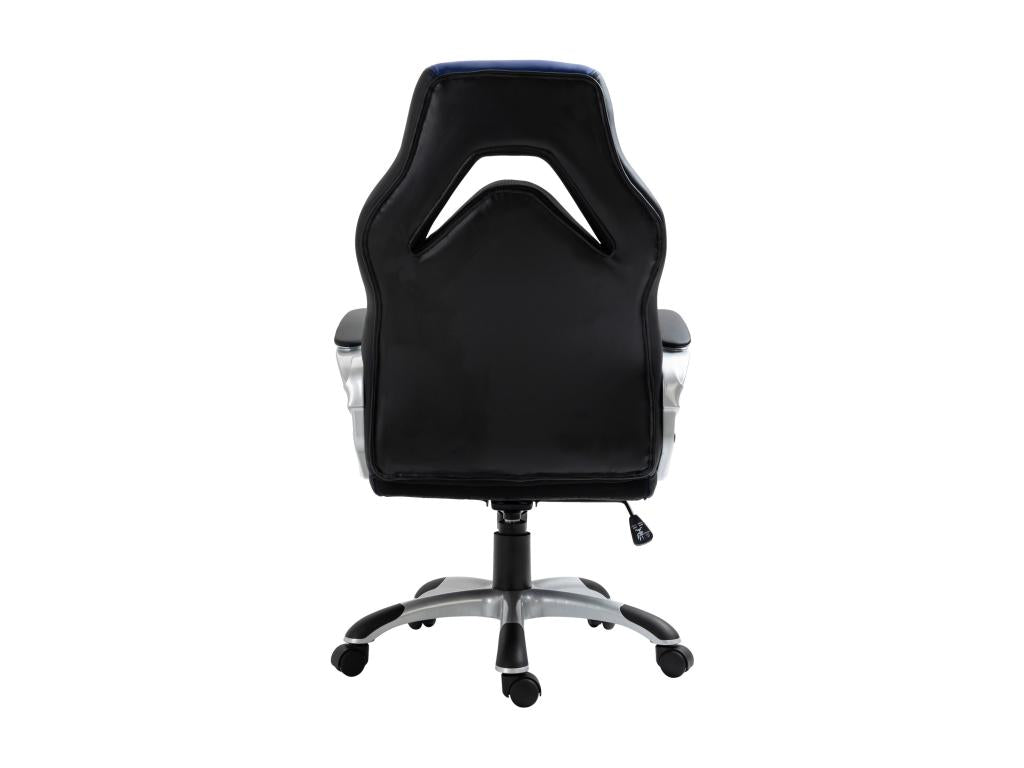 Office chair - Faux leather / Plastic - Black / Blue - Bohometop 72700XHSW