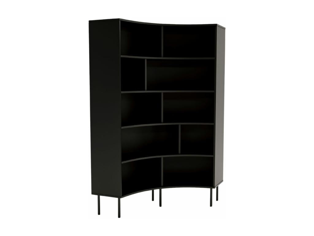 Bohometop modern black corner bookcase with black legs / 100 cm 86956JJCF