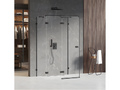 Bohometop left-hand pivoting shower enclosure, 120x110 cm, black, front access, 16662GSXG
