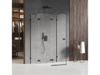 Bohometop left-hand pivoting shower enclosure, 120x110 cm, black, front access, 16662GSXG