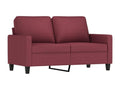 3-piece sofa set with cushions, burgundy red fabric 13095QPVX