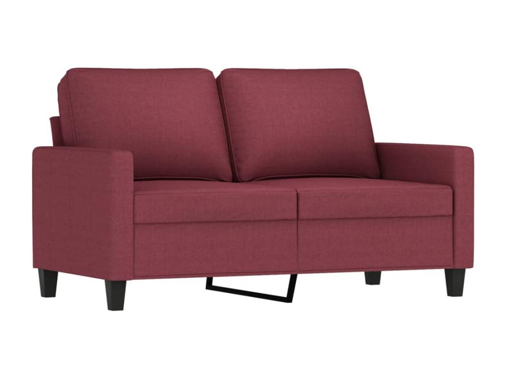 3-piece sofa set with cushions, burgundy red fabric 13095QPVX