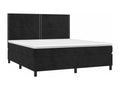 Bohometop bed base with mattress, black, 180x200 cm, velvet, 27609MZUP