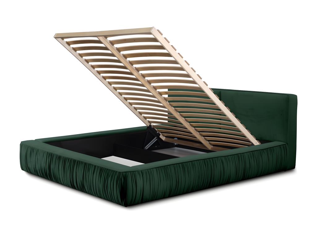 140x200 storage bed in green - Homelumiere Collection