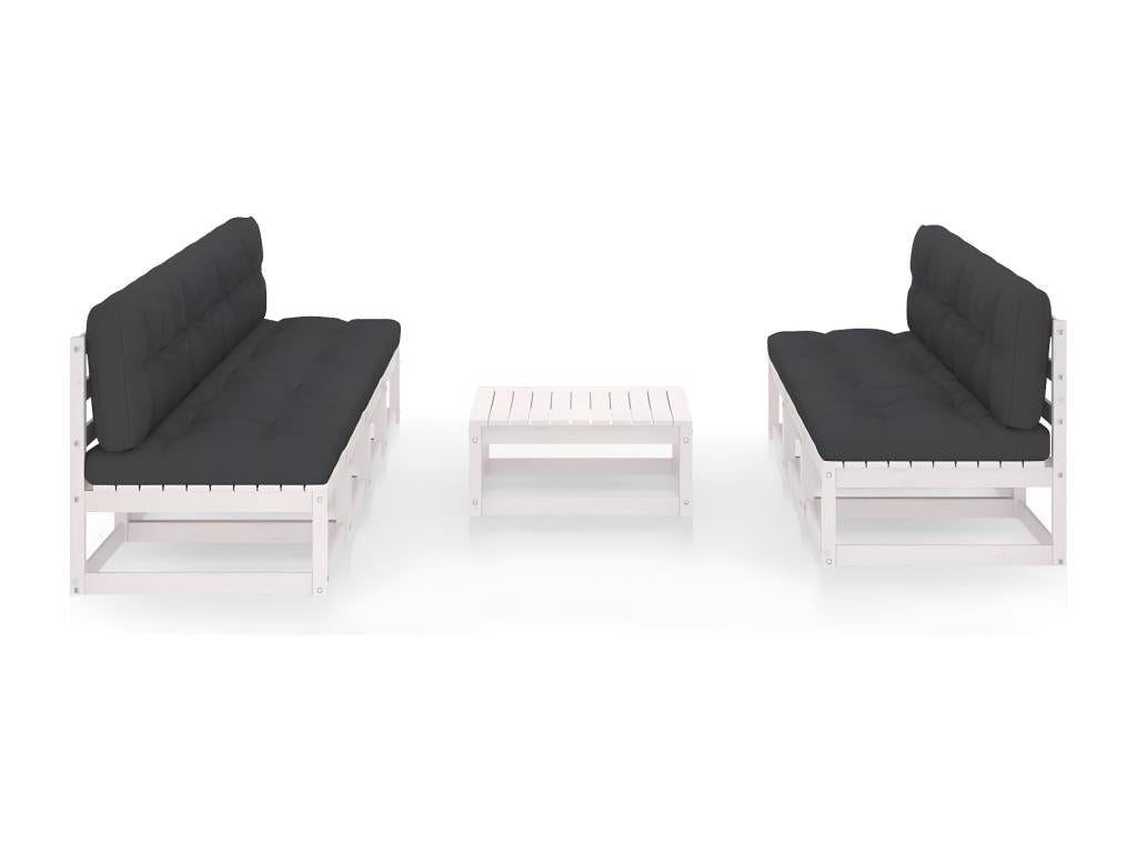 8-piece garden furniture set with cushions, solid pine wood, 44205YWRC