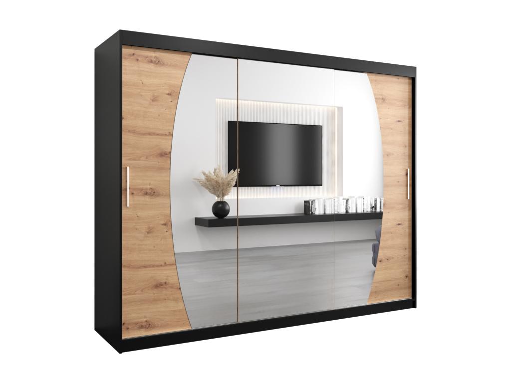 Bohometop Sliding Door Wardrobe 200/250/62 3 Doors Black/Bohometop 61969MYSR