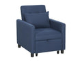 Convertible armchair/sofa bed, 1-seater, 3-position reclining backrest, cushion included, polyester/cotton, blue, 51144TOXT