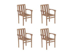 Stackable garden chairs with cushions, 4 pieces, solid teak, 19237GTWX