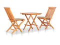 Bohometop 3-piece set with beige cushions, solid teak wood 34725SHVJ