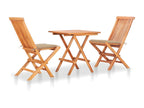 Bohometop 3-piece set with beige cushions, solid teak wood 34725SHVJ