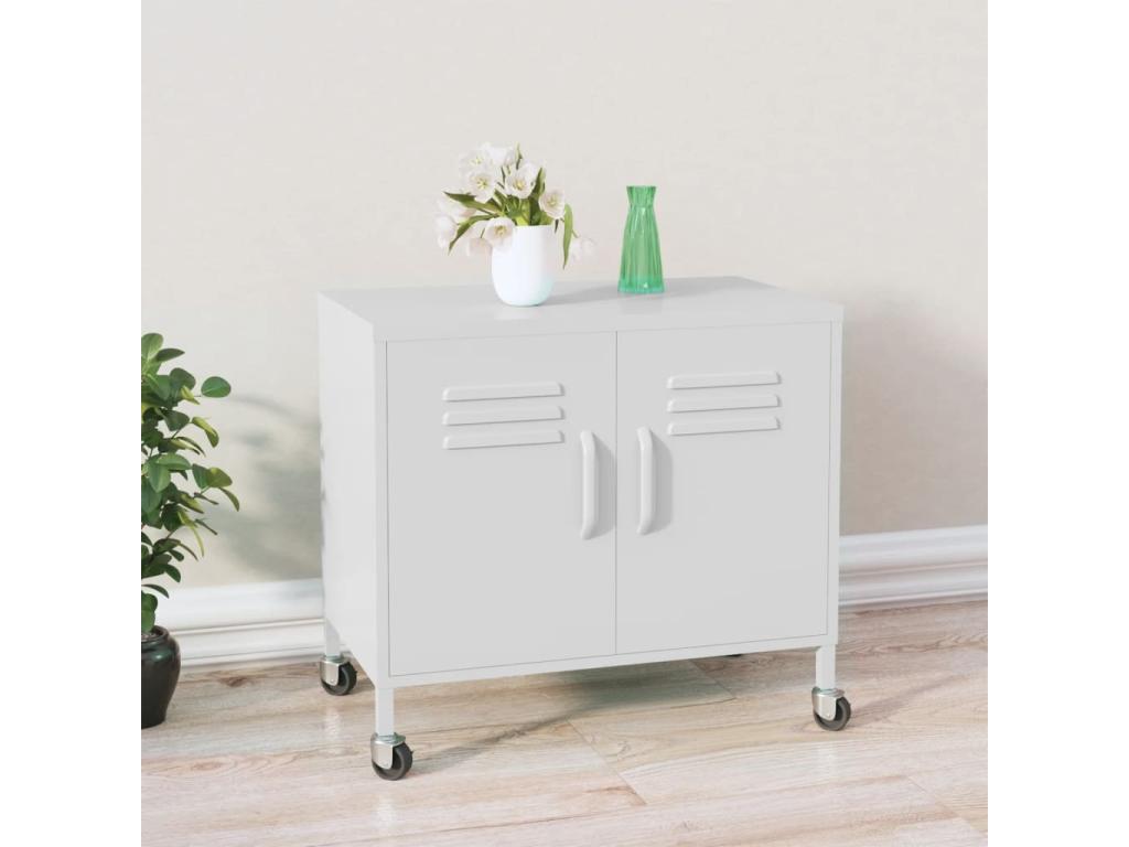 White storage cabinet 60x35x56 cm Steel 24549NOXQ