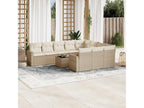 11-piece garden furniture set with beige resin wicker cushions 67907EIRU