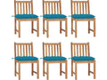 Set of 6 garden chairs with cushions, solid teak wood, 89672GOCW