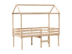 High bed with roof 90x200 cm solid pine wood 79746RLDX
