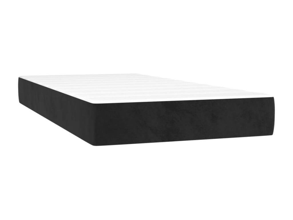Bohometop bed base with mattress and LED lighting, black, 80x200cm, velvet, 00805ITMK