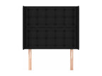 Headboard with wings, Black, 93x16x118/128 cm, Fabric, 24225YWHZ