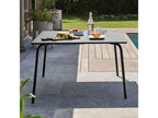 Square anthracite metal garden table - Bohometop 00908OTAQ