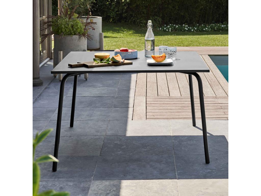 Square anthracite metal garden table - Bohometop 00908OTAQ