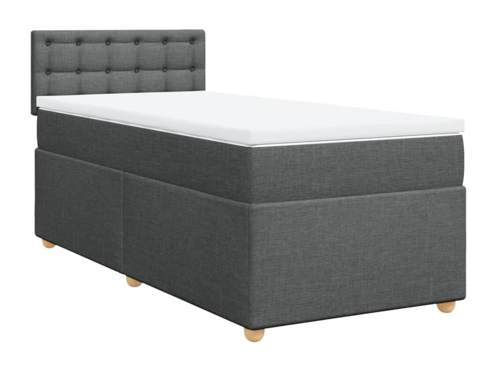 Bohometop bed base with mattress, dark grey, 80x200 cm, fabric, 92760XQOT