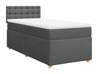 Bohometop bed base with mattress, dark grey, 80x200 cm, fabric, 92760XQOT
