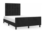 Black velvet bed frame without mattress, 120x190 cm, 95722UOAG