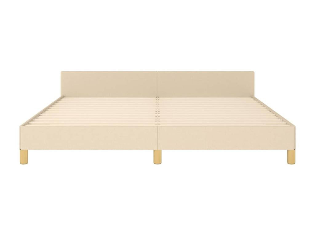 Cream bed frame without mattress, 160x200 cm, fabric, 83966OJQU