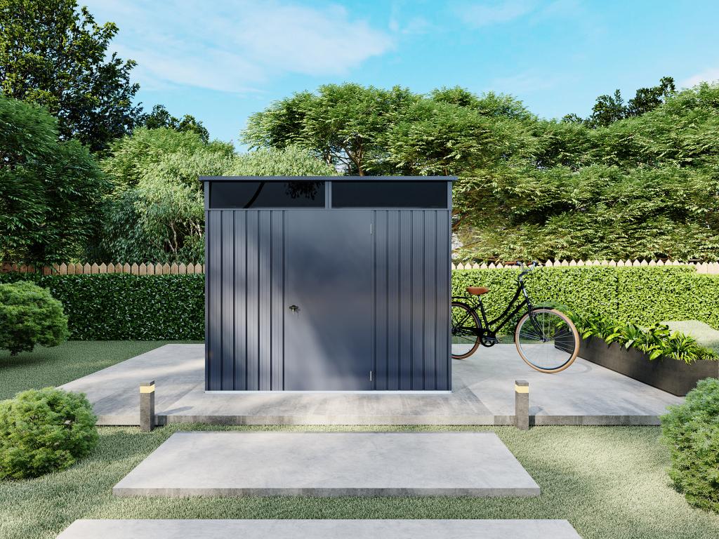 Metal garden shed in anthracite grey galvanized steel, 4.6 m² - Bohometop 76878UUND