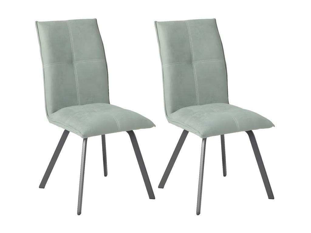Bohometop - Set of 2 Fabric Chairs in Aqua Green 40787VOJG
