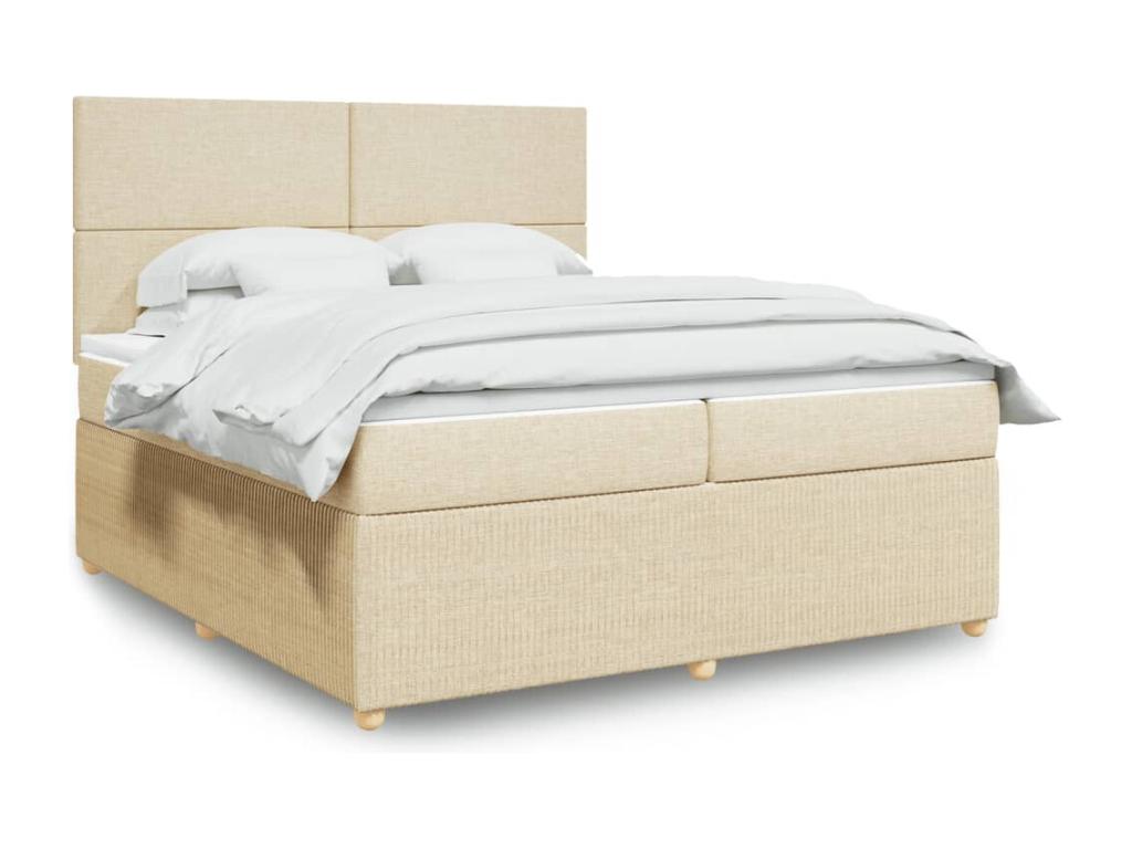 Bohometop bed base with mattress, Cream 200x200 cm, Fabric 09413XGED