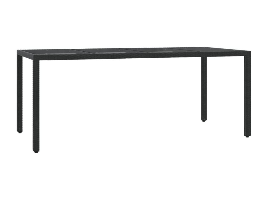 7-Piece Garden Dining Set with Cushions, Black Wicker Resin 78368SJDR