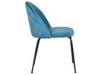 Set of 2 blue velvet upholstered chairs with black metal legs - Homelumiere
